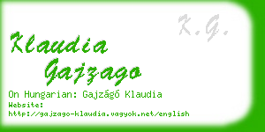 klaudia gajzago business card