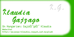 klaudia gajzago business card